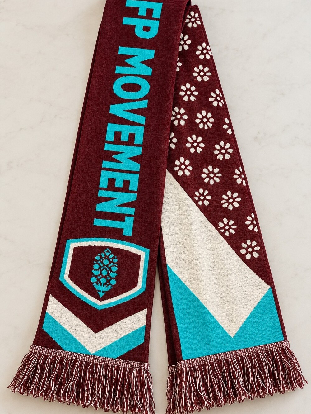 FP Movement Big League Reversible Scarf Mahogany Teal, NWOT